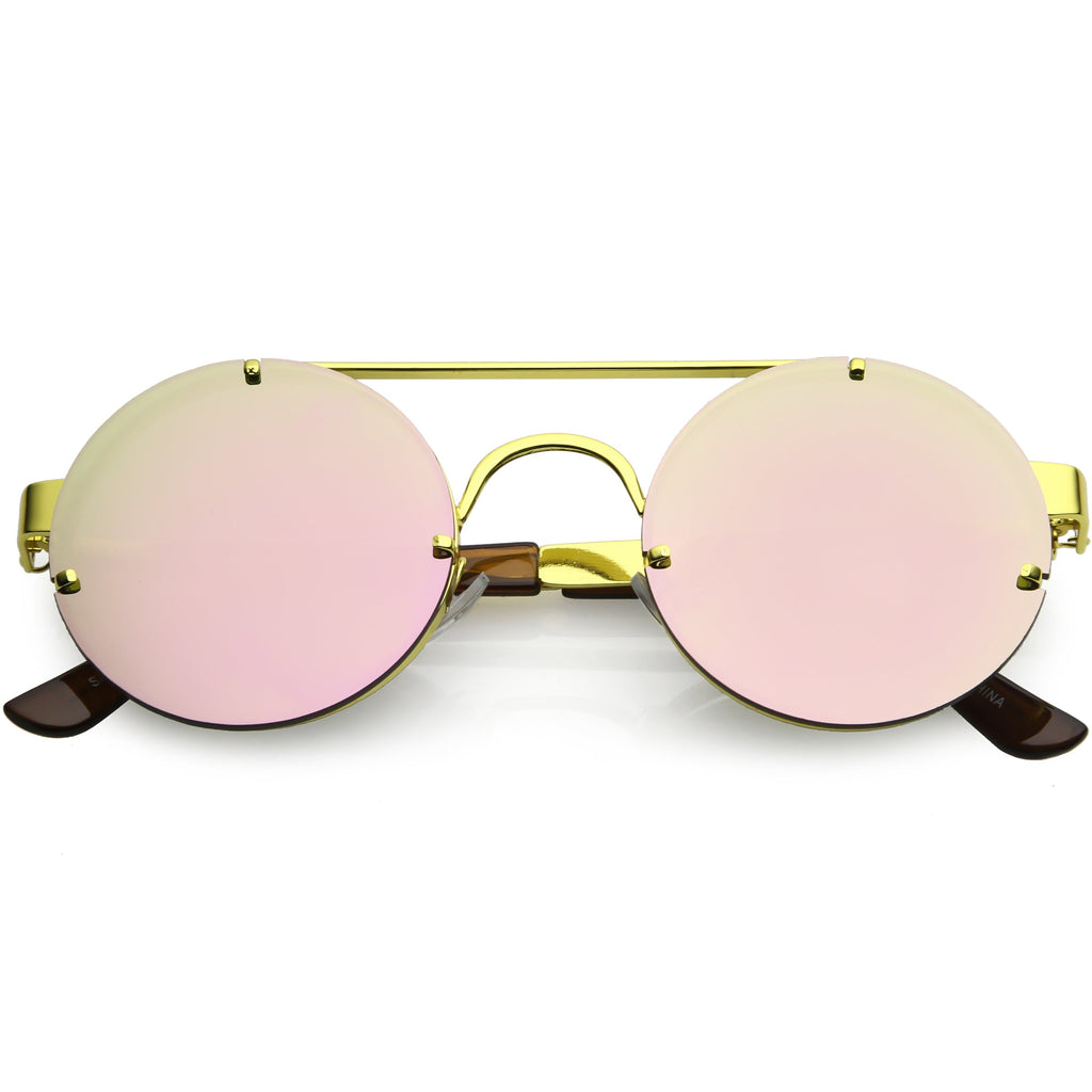Retro Modern Steampunk Round Spring Temple Sunglasses C957