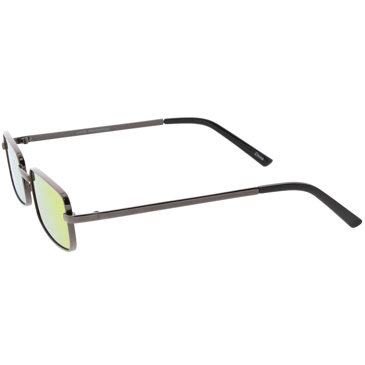 Retro Unisex Small Rectangle Mirrored Flat Lens Sunglasses C597