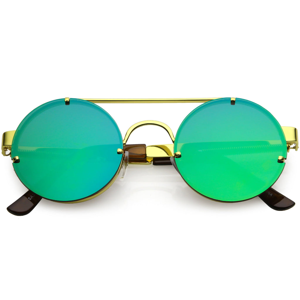 Retro Modern Steampunk Round Spring Temple Sunglasses C957