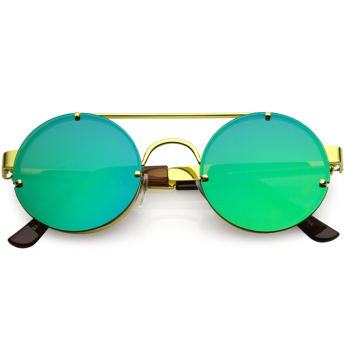 Retro Modern Steampunk Round Spring Temple Sunglasses C957