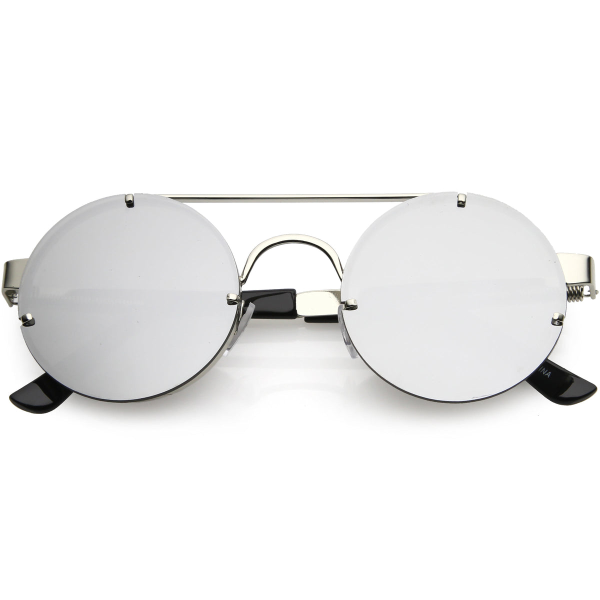 Retro Modern Steampunk Round Spring Temple Sunglasses C957