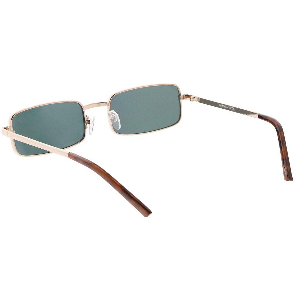 Retro Unisex Small Rectangle Mirrored Flat Lens Sunglasses C597