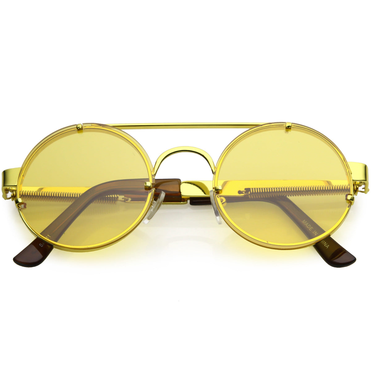 Retro Modern Steampunk Round Spring Temple Sunglasses C957