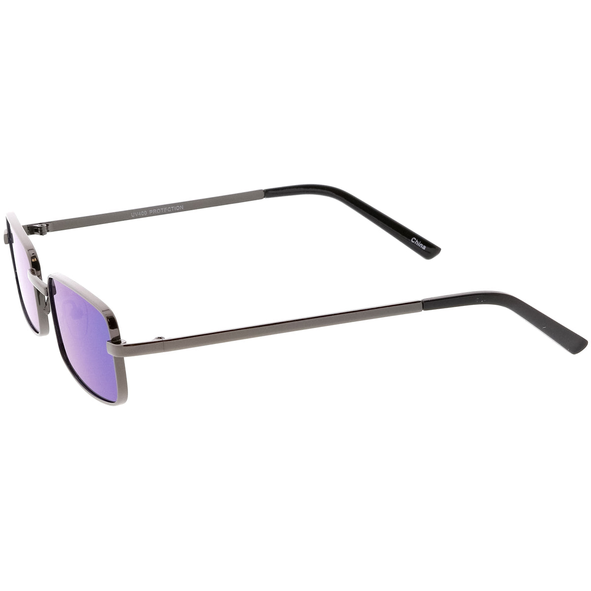 Retro Unisex Small Rectangle Mirrored Flat Lens Sunglasses C597