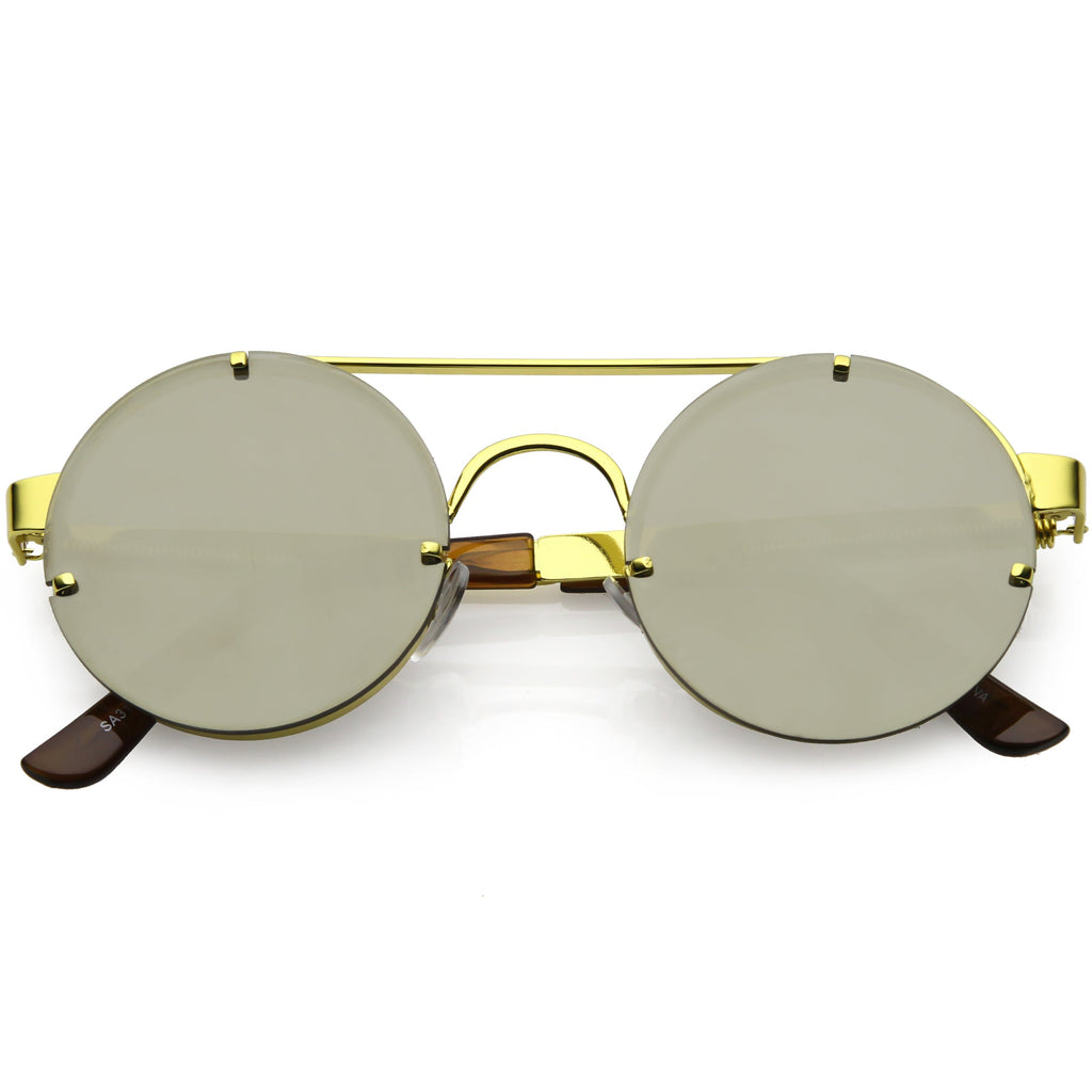 Retro Modern Steampunk Round Spring Temple Sunglasses C957