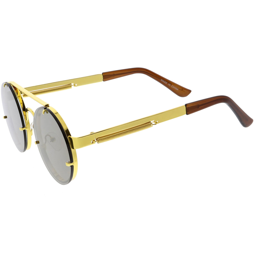 Retro Modern Steampunk Round Spring Temple Sunglasses C957