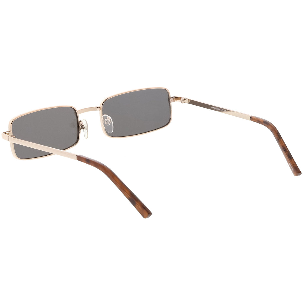 Retro Unisex Small Rectangle Mirrored Flat Lens Sunglasses C597