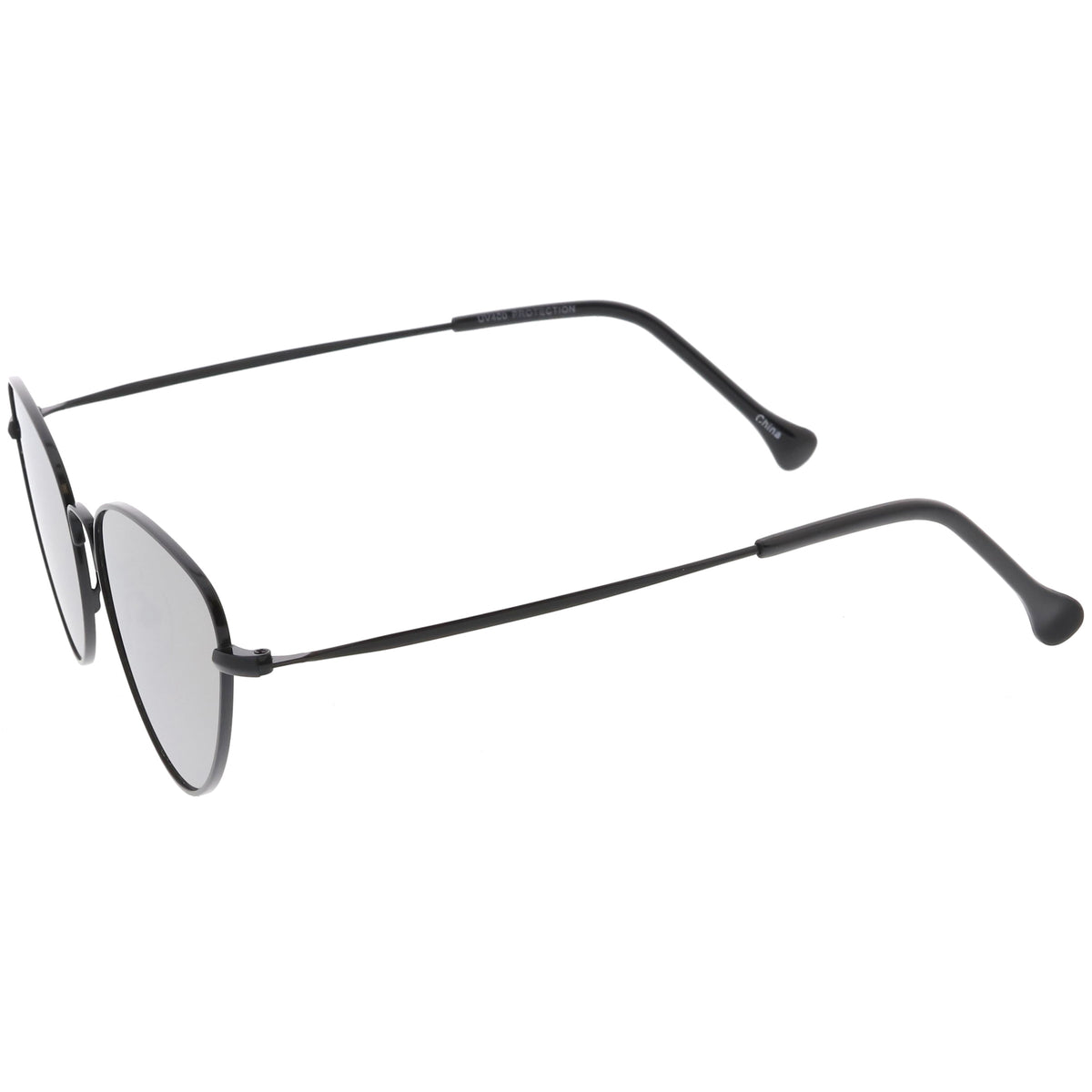 Women's Retro Thin Frame Metal Mirrored Flat Lens Sunglasses C601