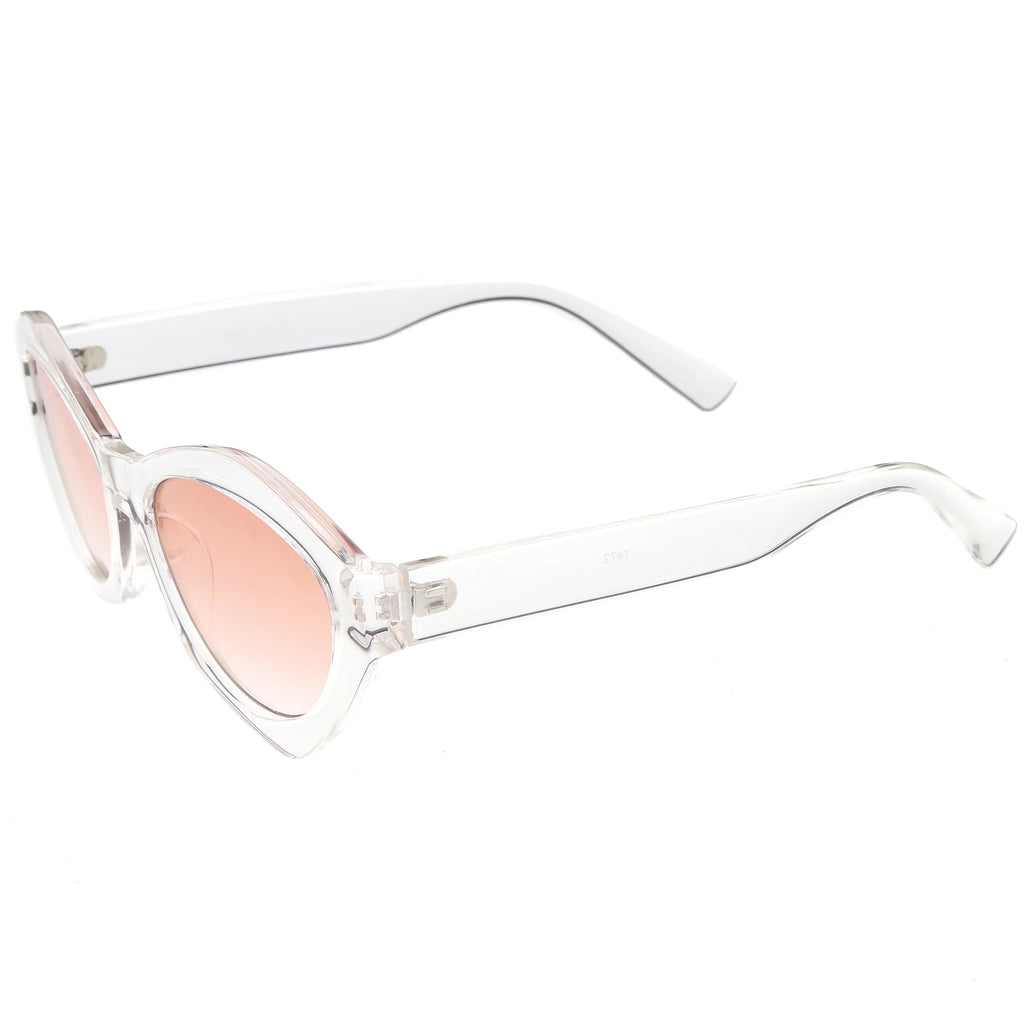 Women's Retro Modern Oval Flat Lens Sunglasses C603