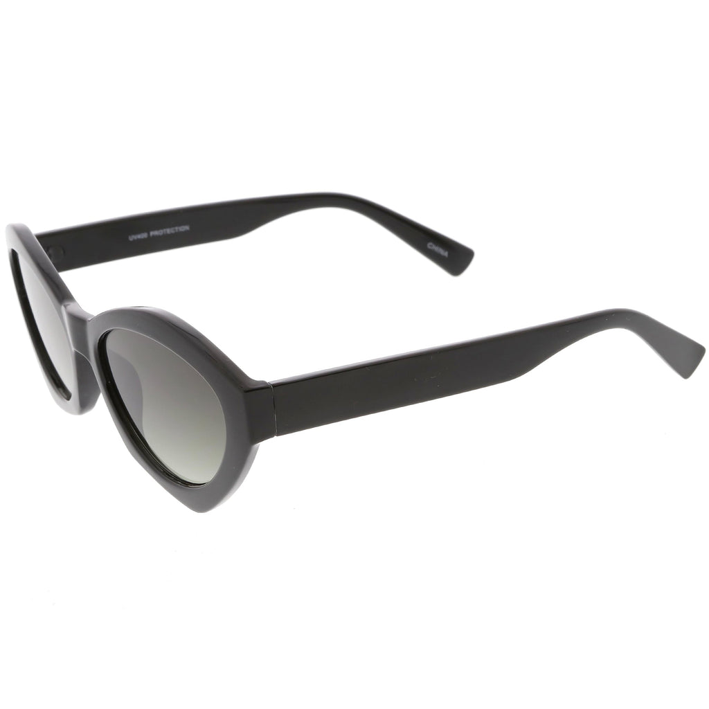 Women's Retro Modern Oval Flat Lens Sunglasses C603