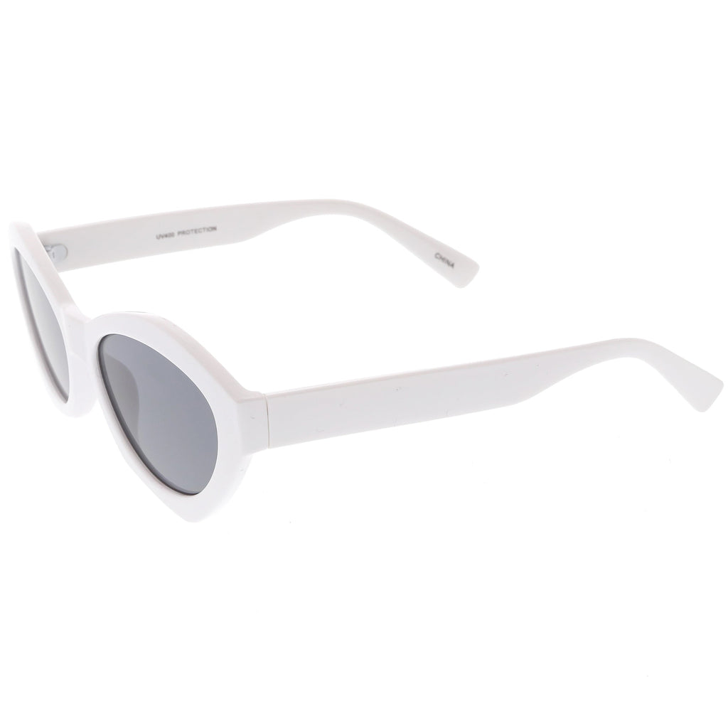 Women's Retro Modern Oval Flat Lens Sunglasses C603