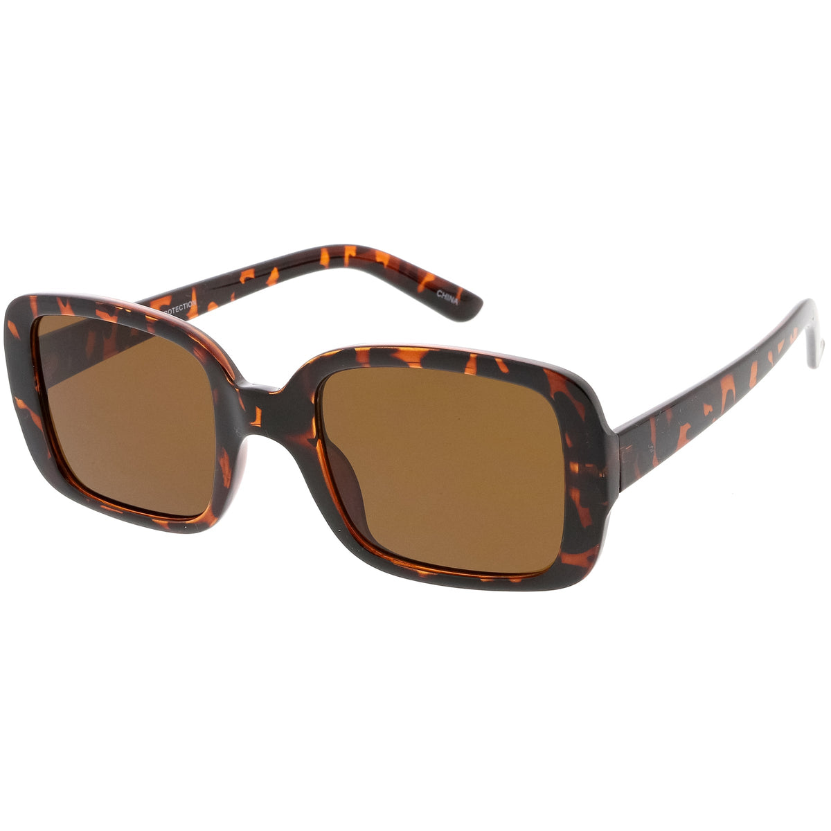 Women's Retro Modern Square Flat Lens Sunglasses C605