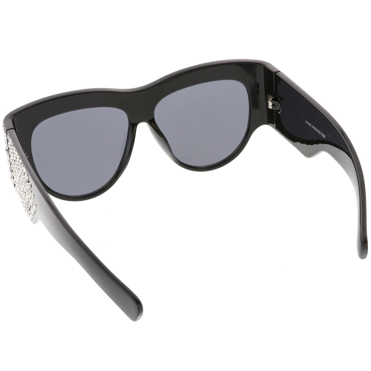 Women's Handcrafted Oversize Horned Rim Rhinestone Sunglasses C609