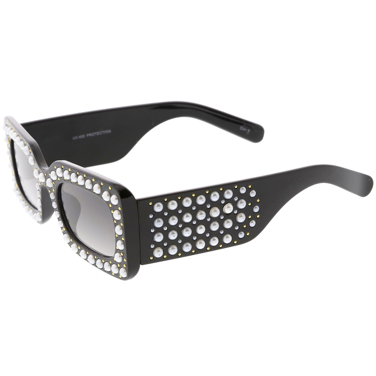 Retro Rectangular Handcrafted Rhinestone Sunglasses C611