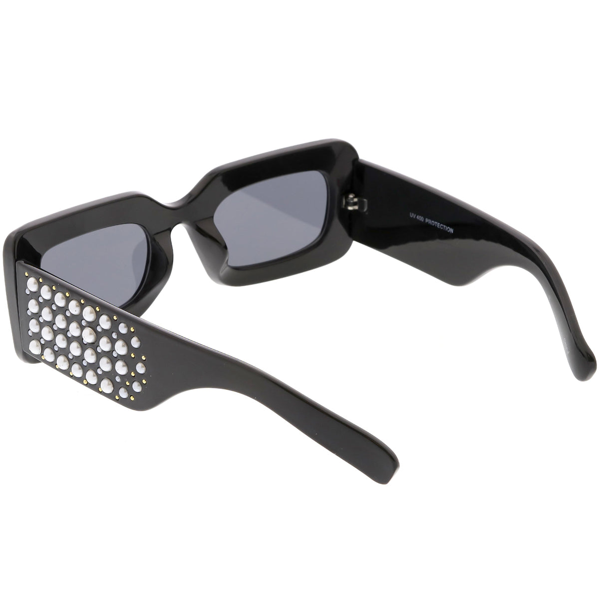 Retro Rectangular Handcrafted Rhinestone Sunglasses C611