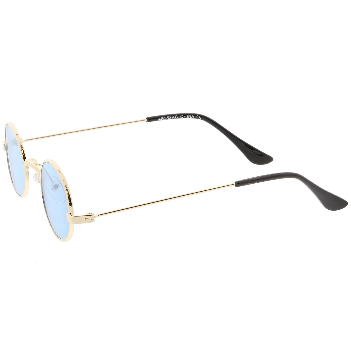Retro 1990's Small Oval Color Tone Metal Sunglasses C616
