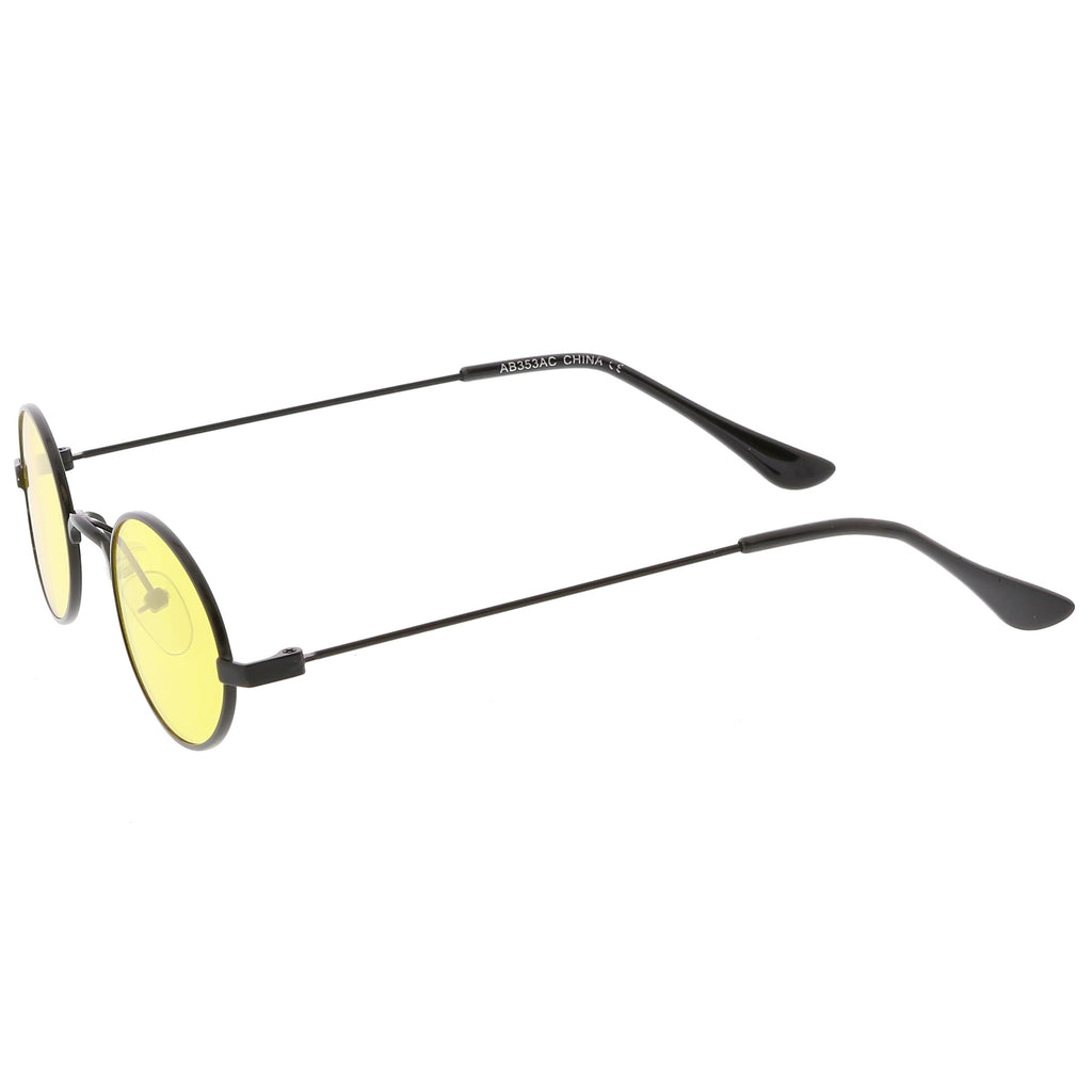 Retro 1990's Small Oval Color Tone Metal Sunglasses C616