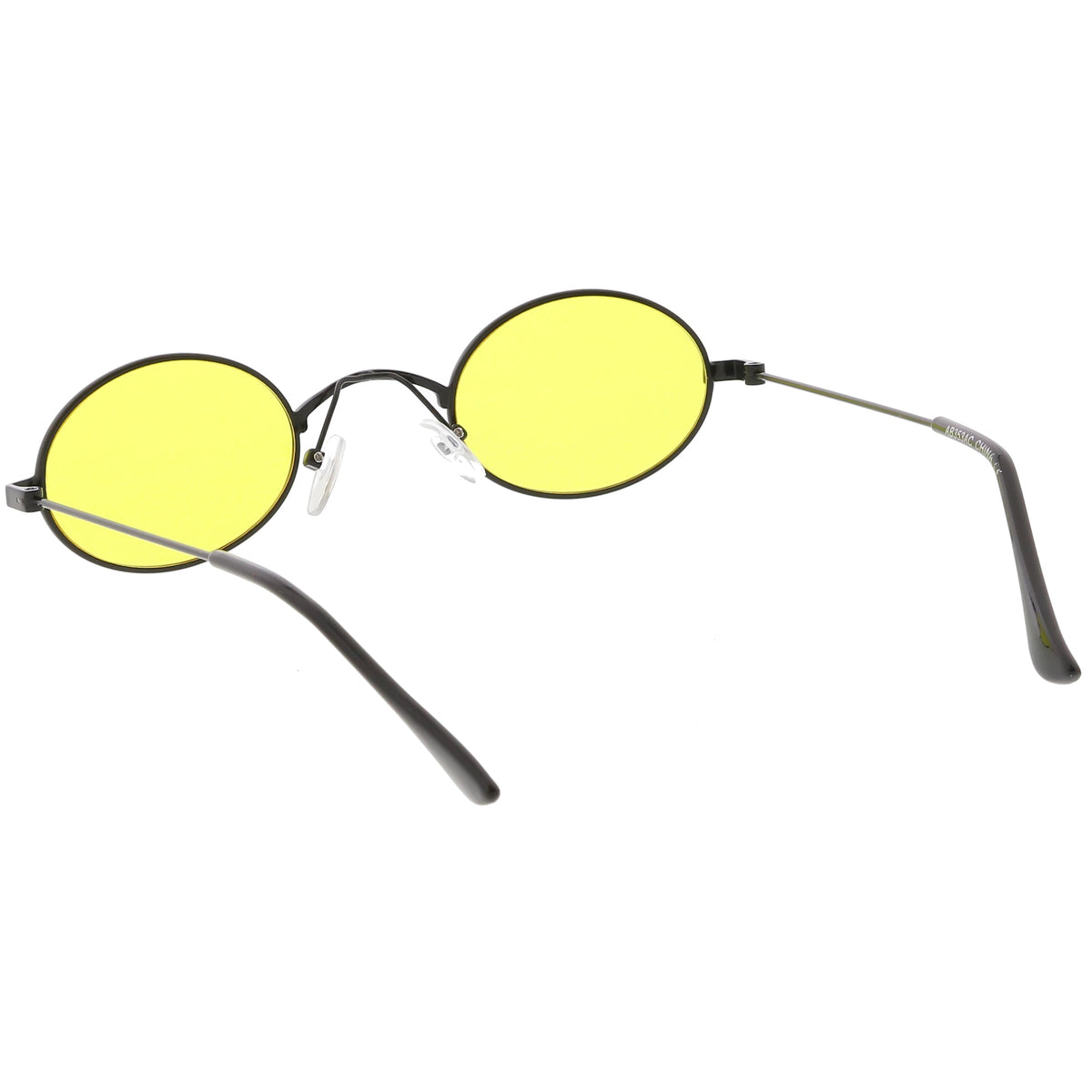 Retro 1990's Small Oval Color Tone Metal Sunglasses C616