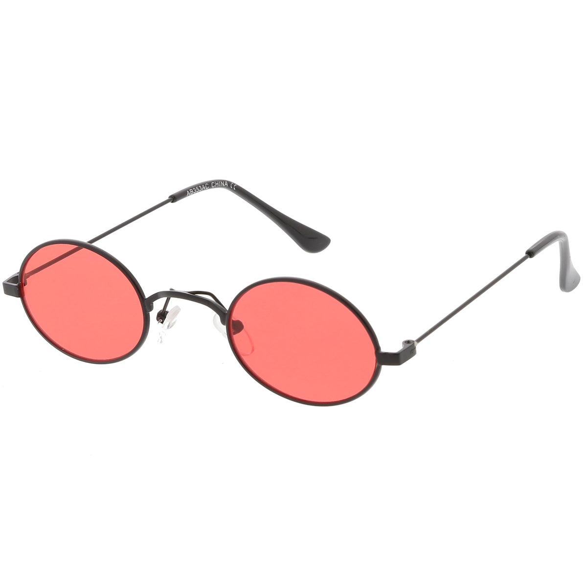 Retro 1990's Small Oval Color Tone Metal Sunglasses C616