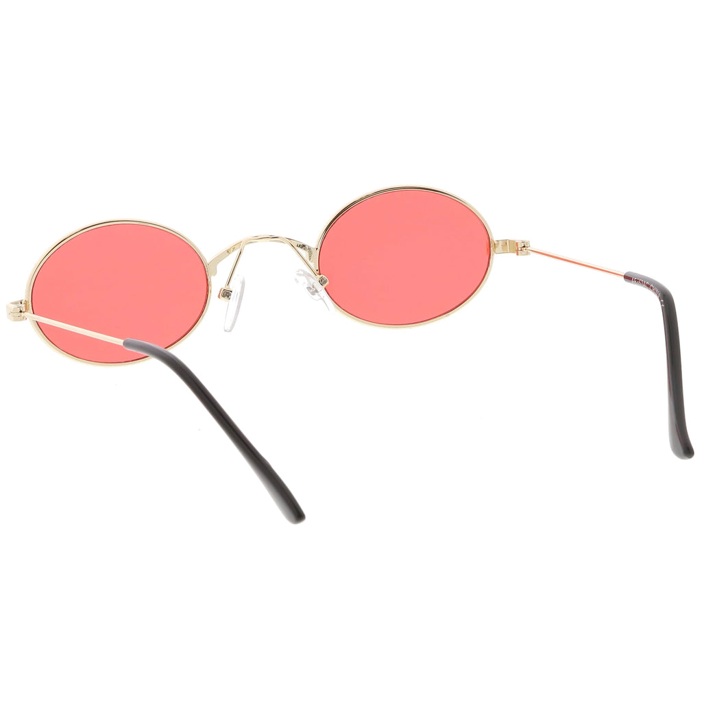 Retro 1990's Small Oval Color Tone Metal Sunglasses C616