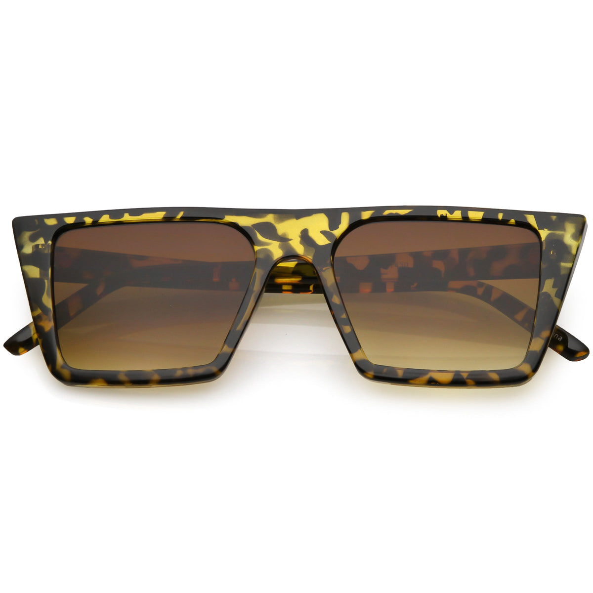 Retro Flat Top Neutral Colored Square Sunglasses C619