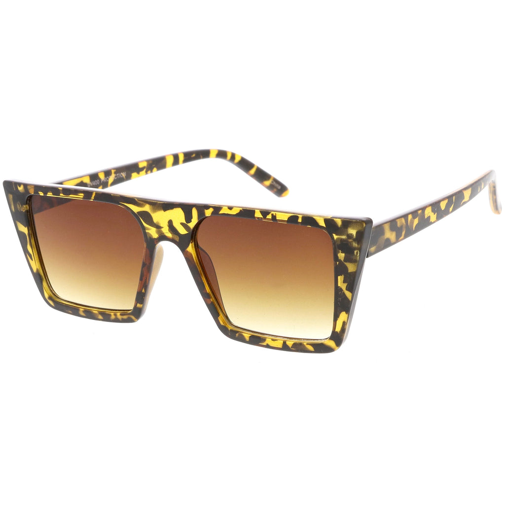 Retro Flat Top Neutral Colored Square Sunglasses C619