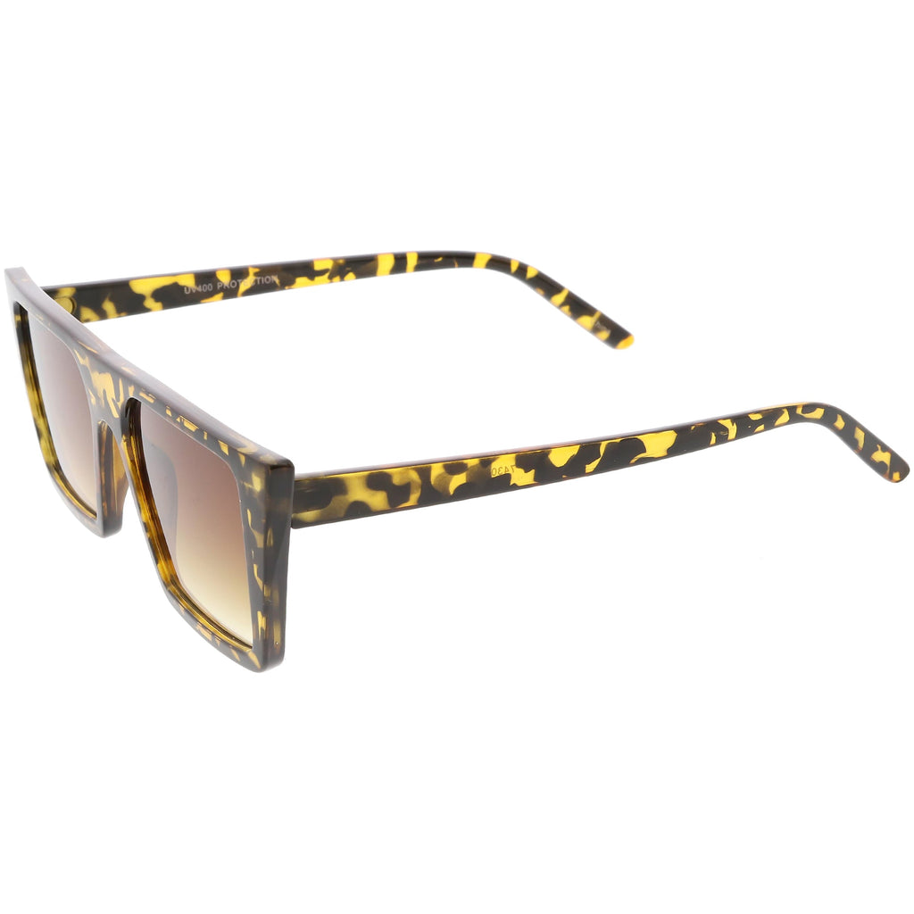 Retro Flat Top Neutral Colored Square Sunglasses C619