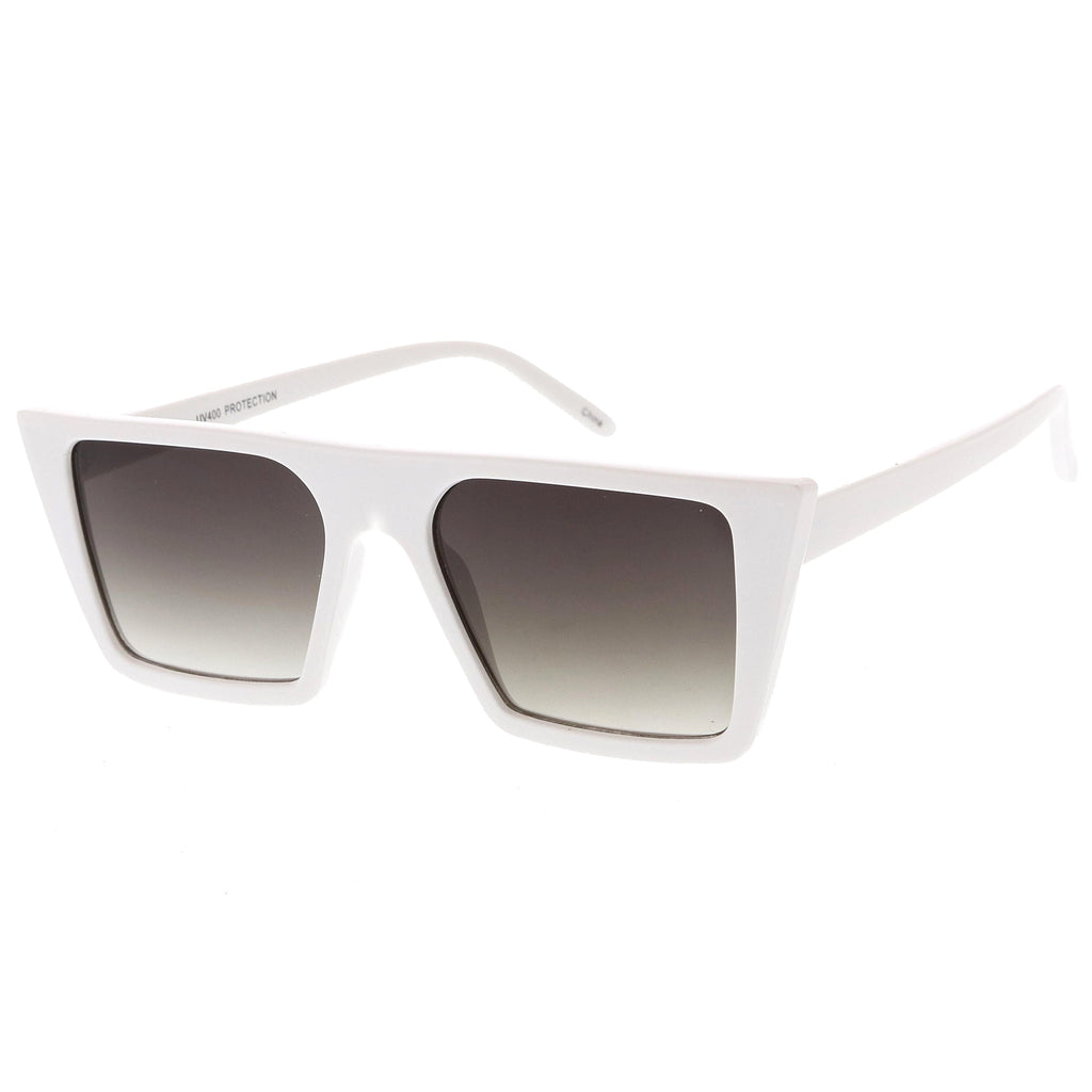 Retro Flat Top Neutral Colored Square Sunglasses C619