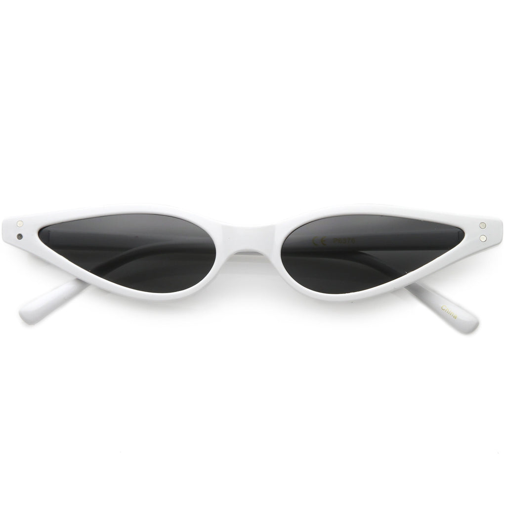 Women's Retro 1990's Thin Cat Eye Dual Rivet Sunglasses C624