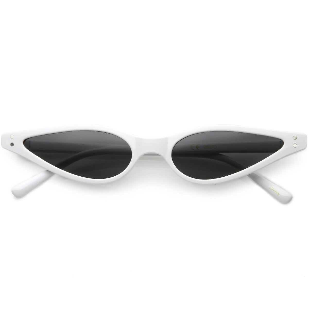 Women's Retro 1990's Thin Cat Eye Dual Rivet Sunglasses C624