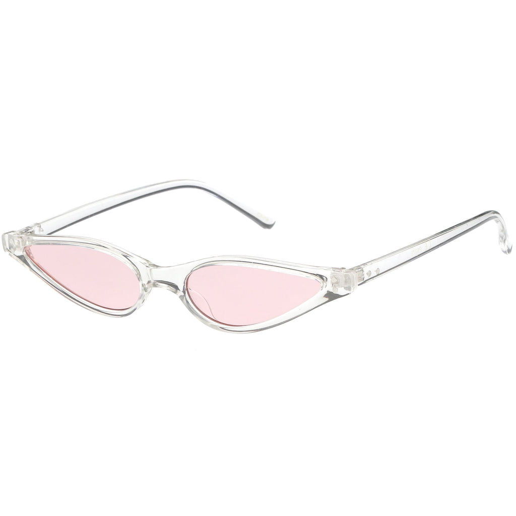 Women's Retro 1990's Thin Cat Eye Dual Rivet Sunglasses C624