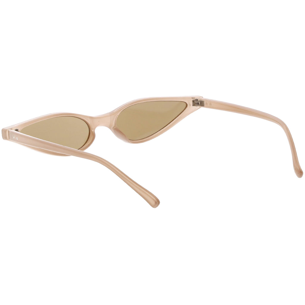 Women's Retro 1990's Thin Cat Eye Dual Rivet Sunglasses C624