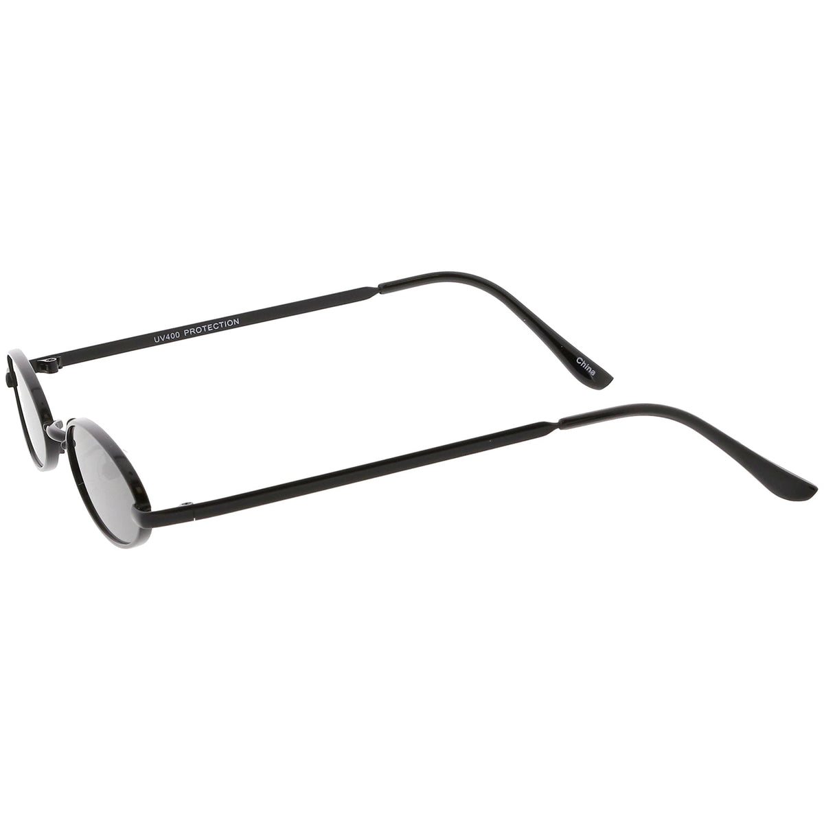 Retro 1990's Small Oval Metal Flat Lens Sunglasses C626