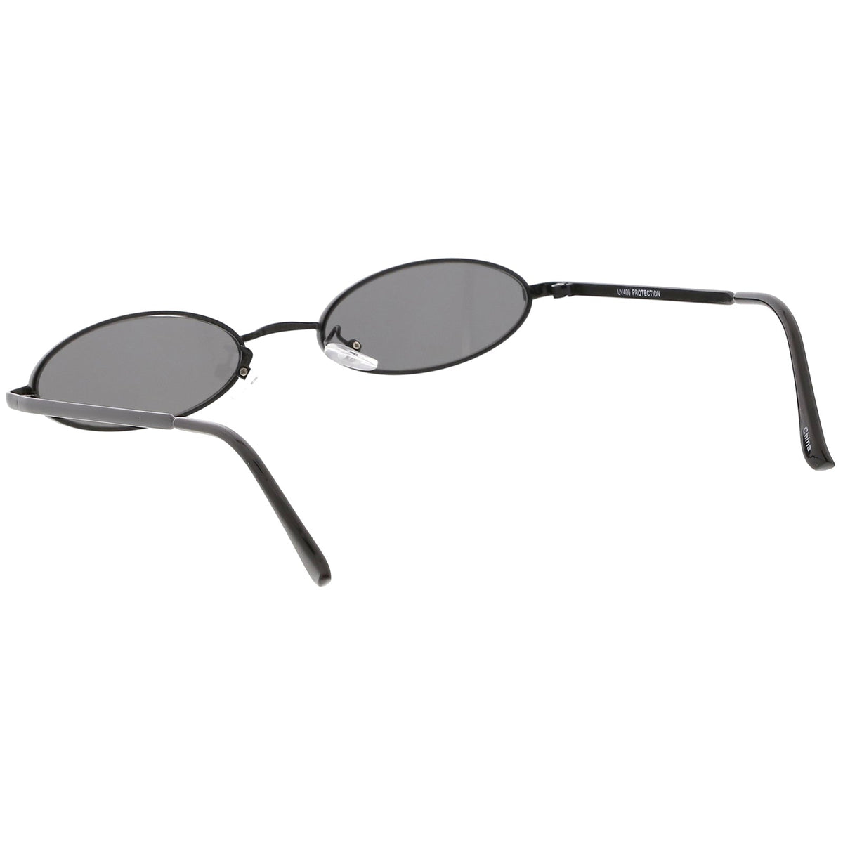 Retro 1990's Small Oval Metal Flat Lens Sunglasses C626