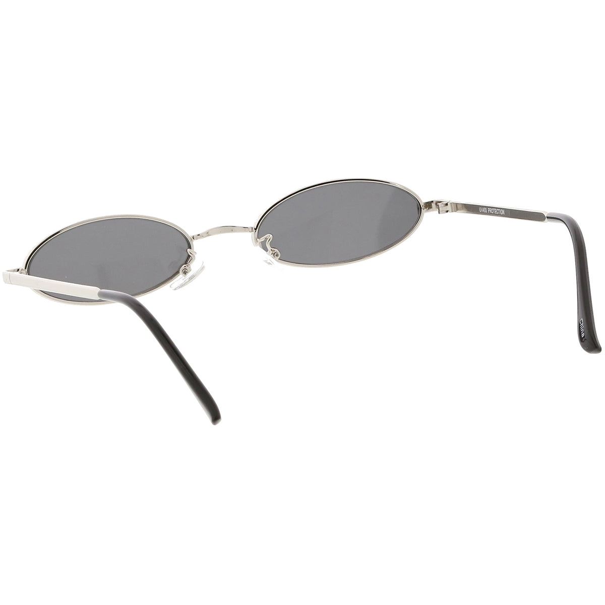 Retro 1990's Small Oval Metal Flat Lens Sunglasses C626