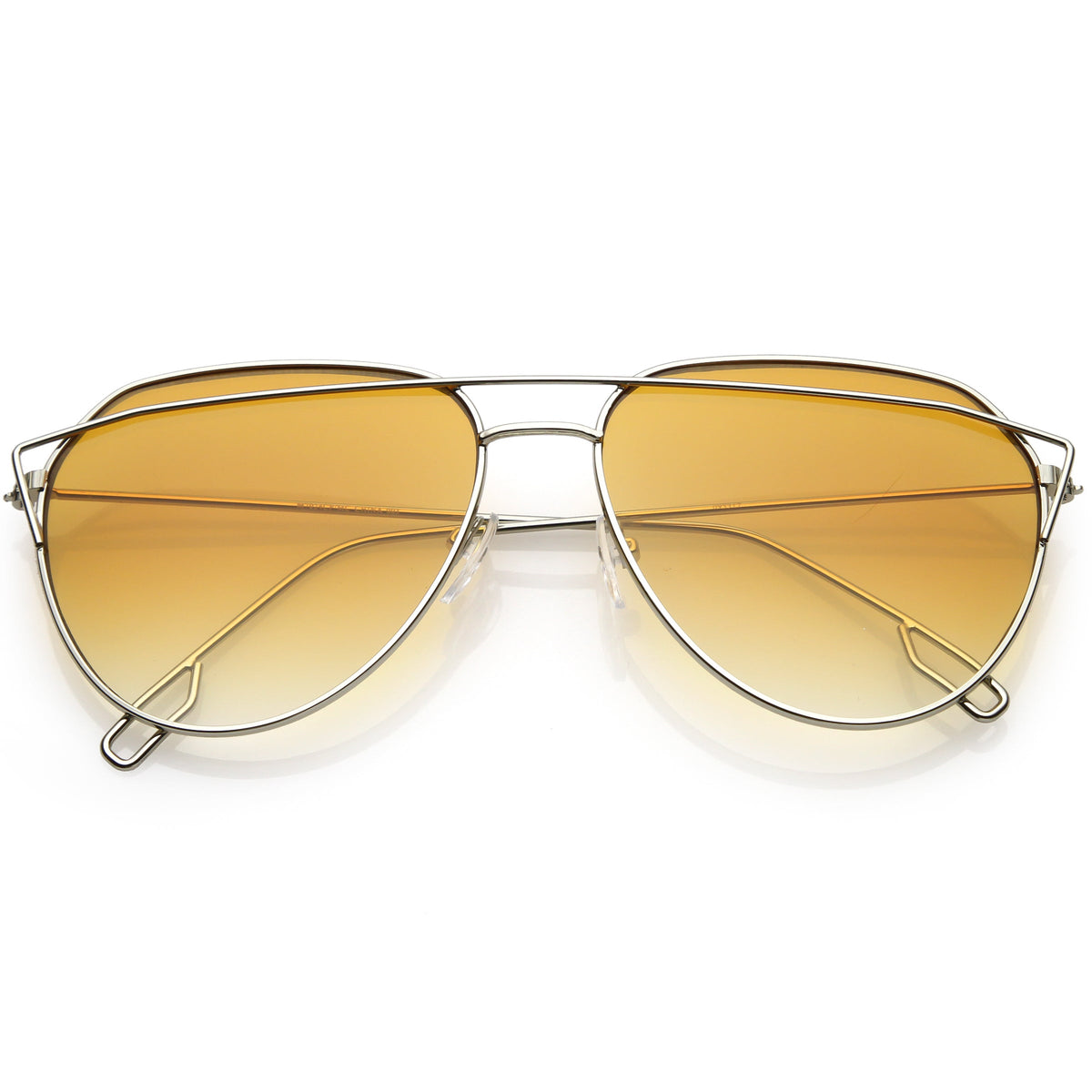 Modern Metal Slim Crossbar Gradient Lens Aviator Sunglasses C628