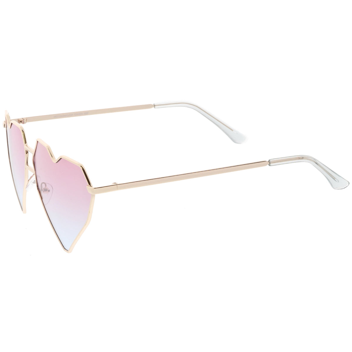Women's Oversize Geometric Metal Heart Shape Sunglasses C629