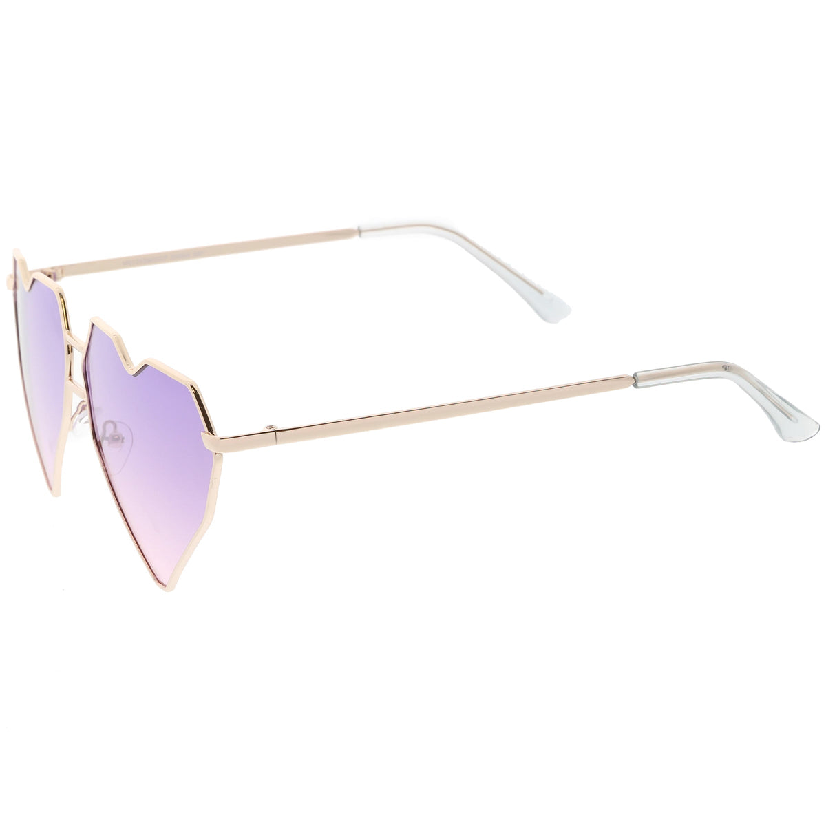Women's Oversize Geometric Metal Heart Shape Sunglasses C629