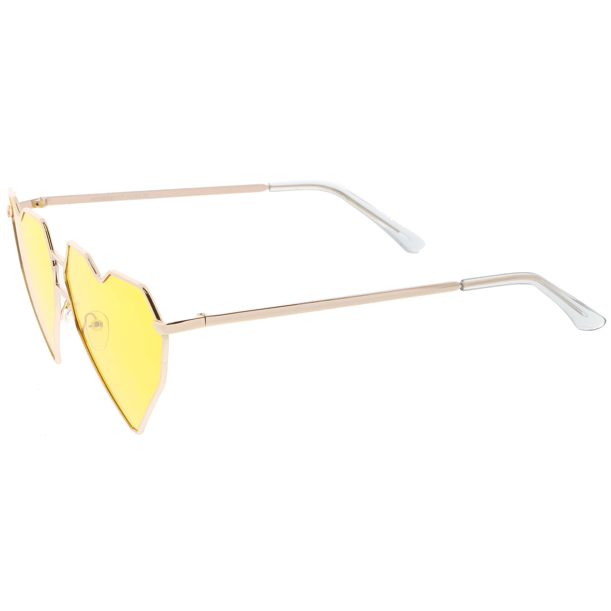 Women's Oversize Geometric Metal Heart Shape Sunglasses C629