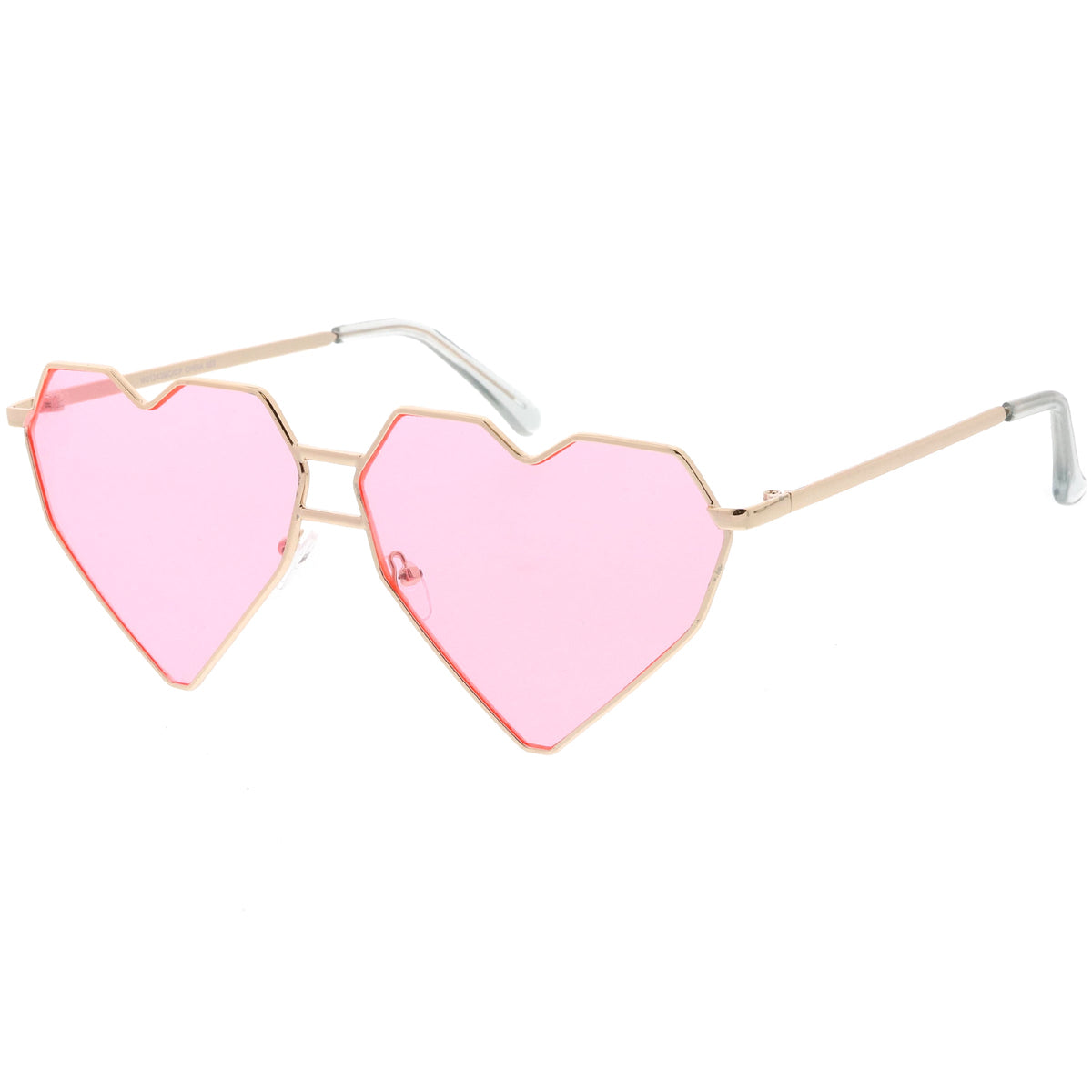 Women's Oversize Geometric Metal Heart Shape Sunglasses C629