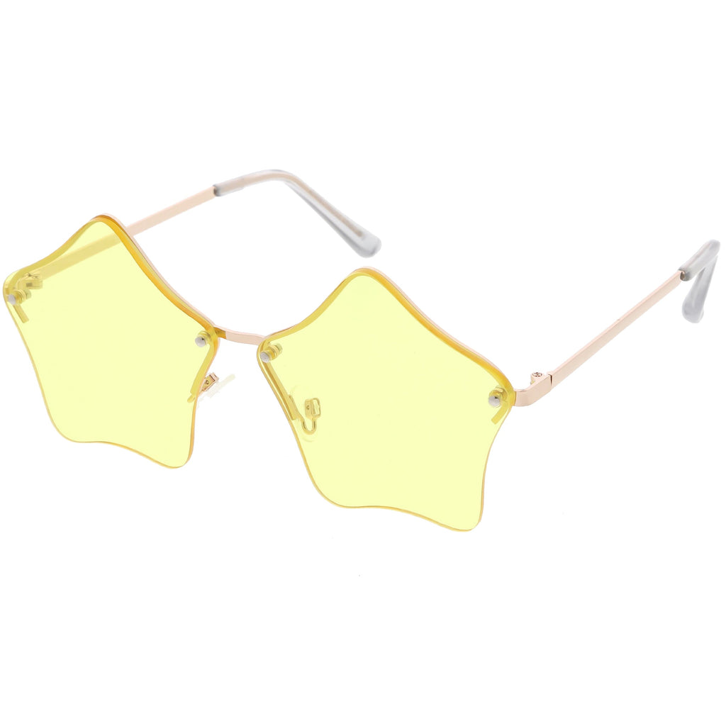 Women's Novelty Cute Twin Stars Color Tone Sunglasses Glasses C631
