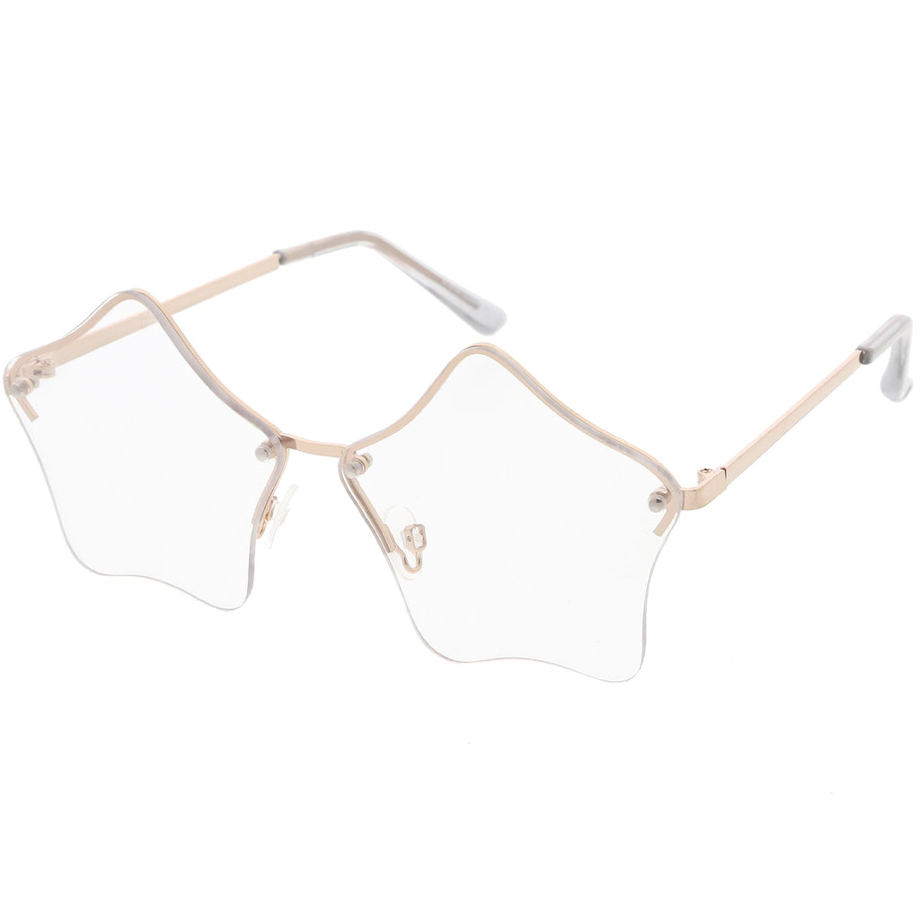 Women's Novelty Cute Twin Stars Color Tone Sunglasses Glasses C631