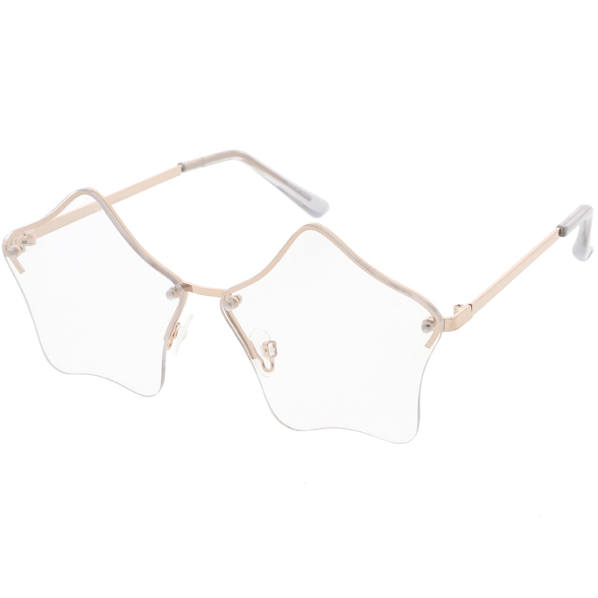 Women's Novelty Cute Twin Stars Color Tone Sunglasses Glasses C631