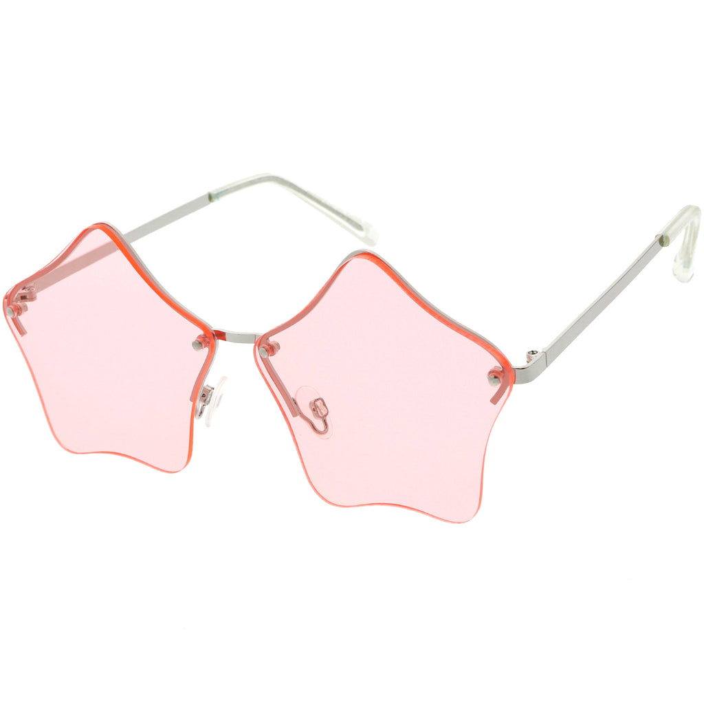 Women's Novelty Cute Twin Stars Color Tone Sunglasses Glasses C631
