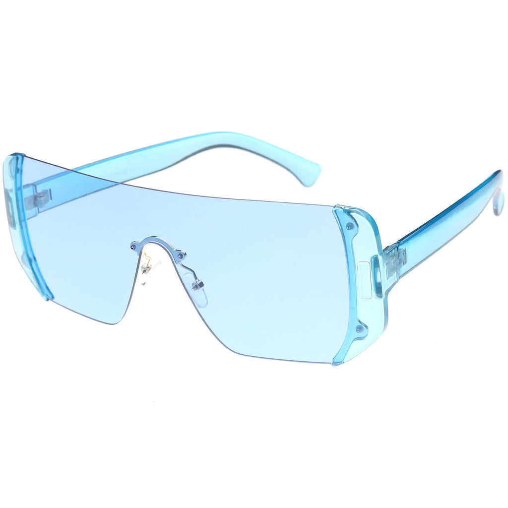 Retro Futuristic Oversize Color Mirrored Lens Shield Sunglasses C634