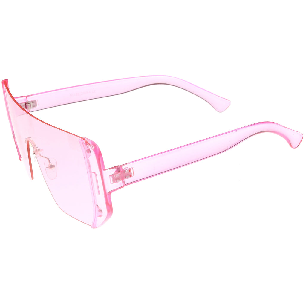 Retro Futuristic Oversize Color Mirrored Lens Shield Sunglasses C634