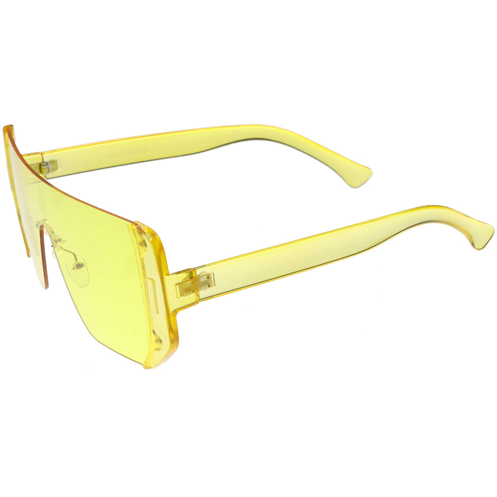 Retro Futuristic Oversize Color Mirrored Lens Shield Sunglasses C634