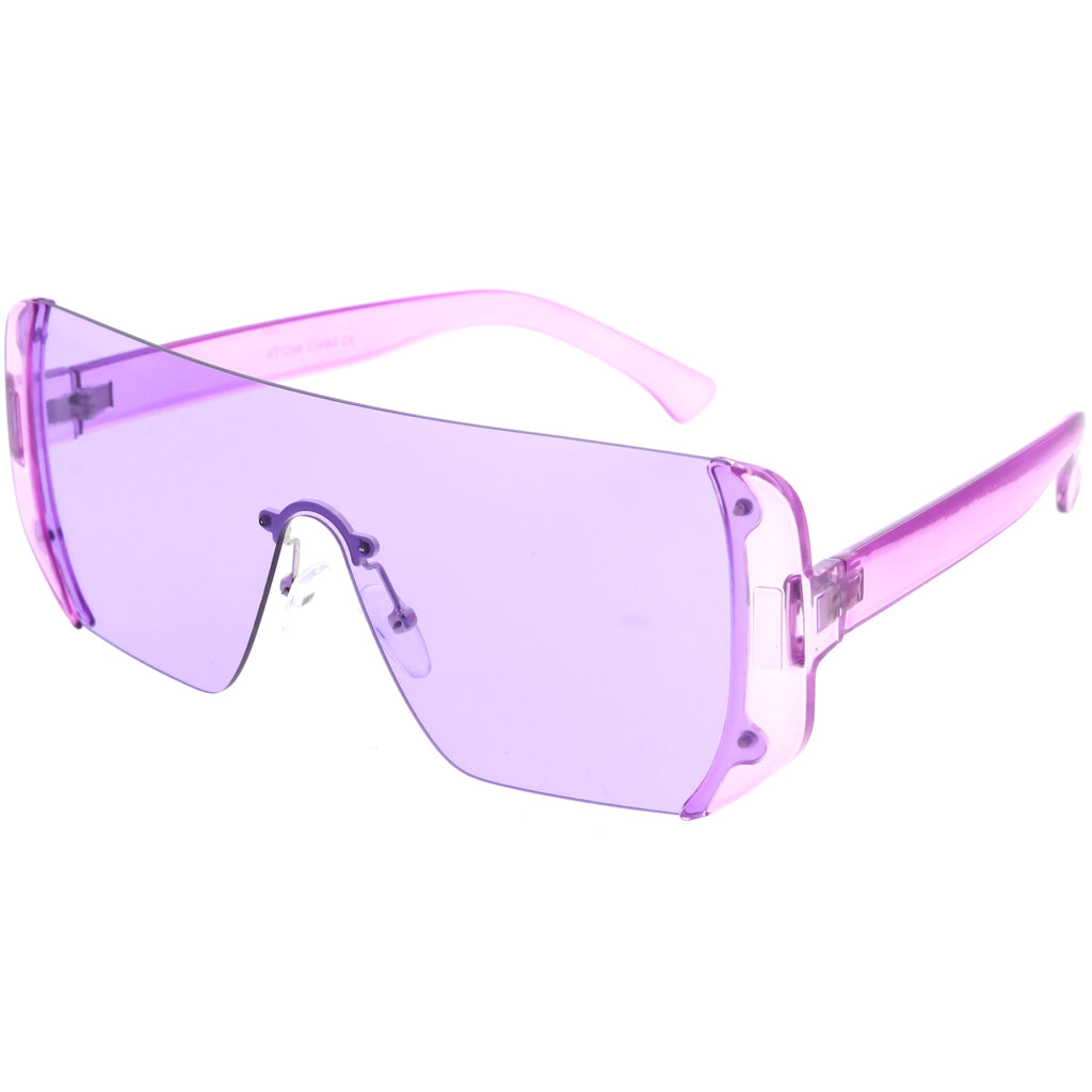 Retro Futuristic Oversize Color Mirrored Lens Shield Sunglasses C634