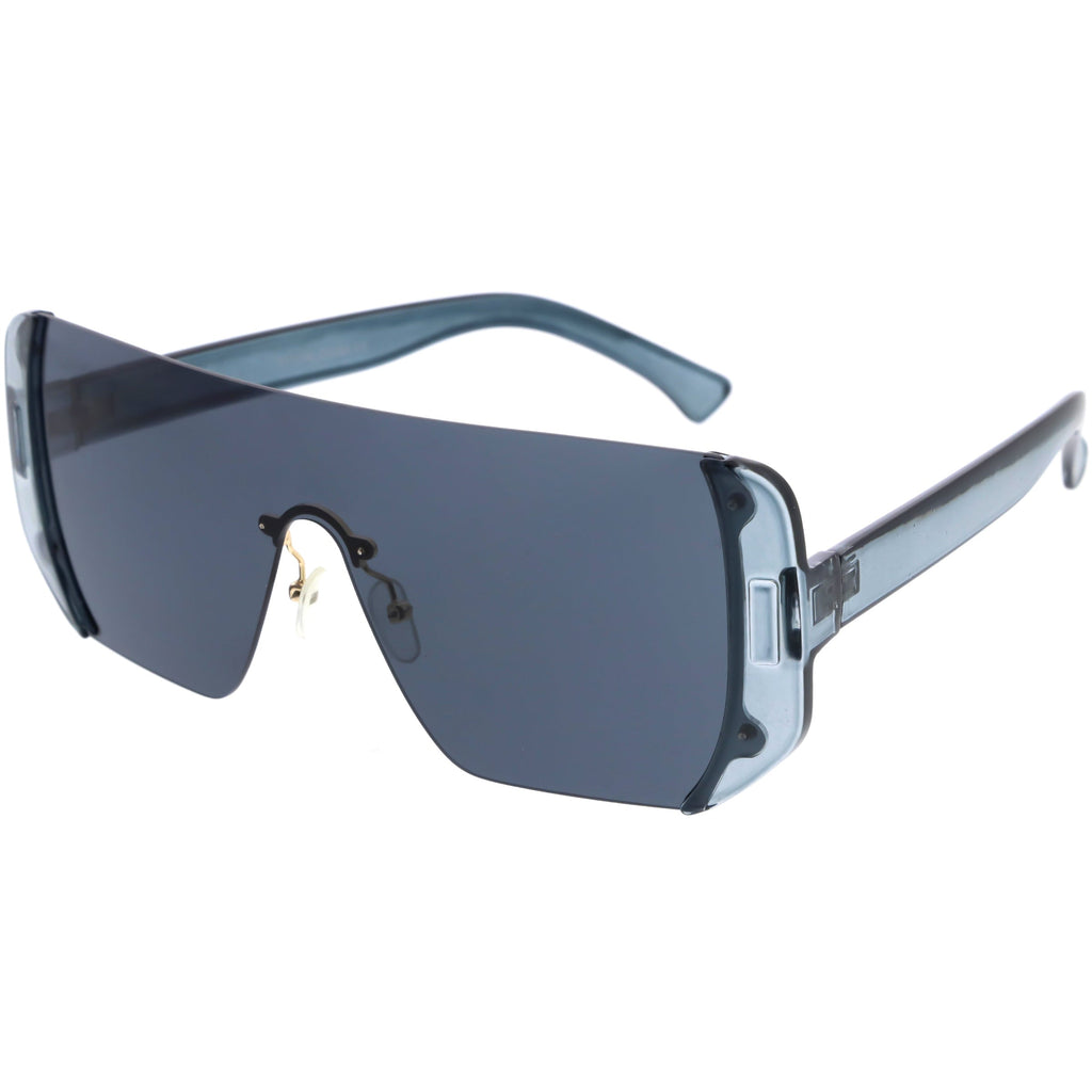 Retro Futuristic Oversize Color Mirrored Lens Shield Sunglasses C634