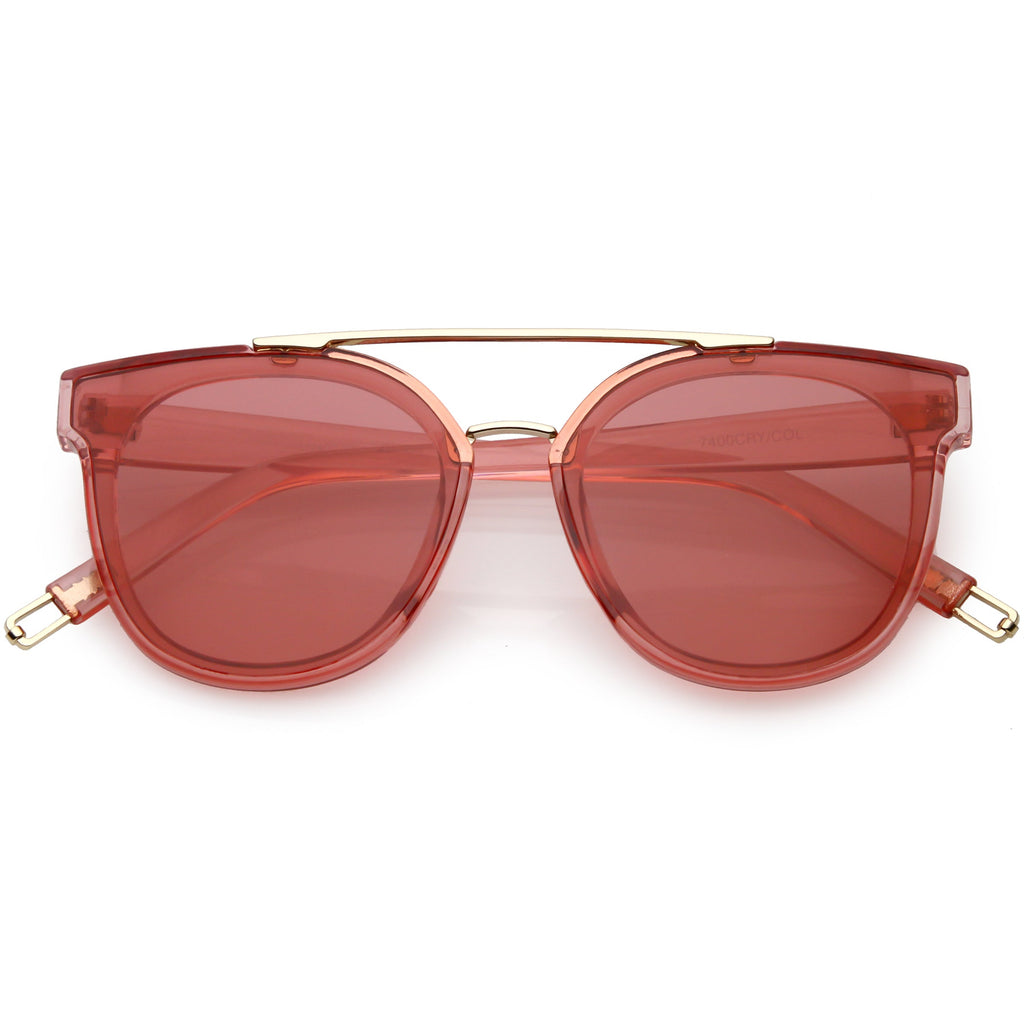 Translucent Metal Crossbar Color Tinted Square Lens C636